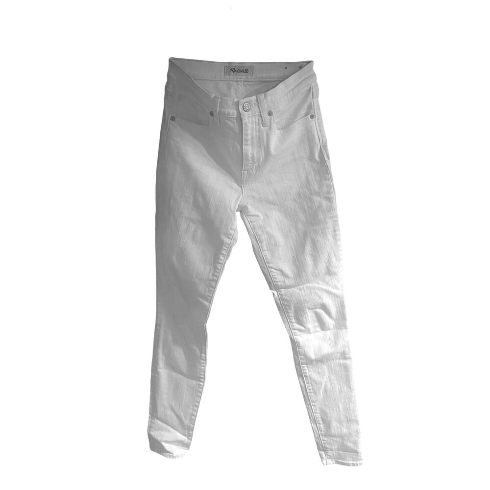Madewell High Riser Skinny Skinny Jeans Sz 24!Pure White Stretch Denim